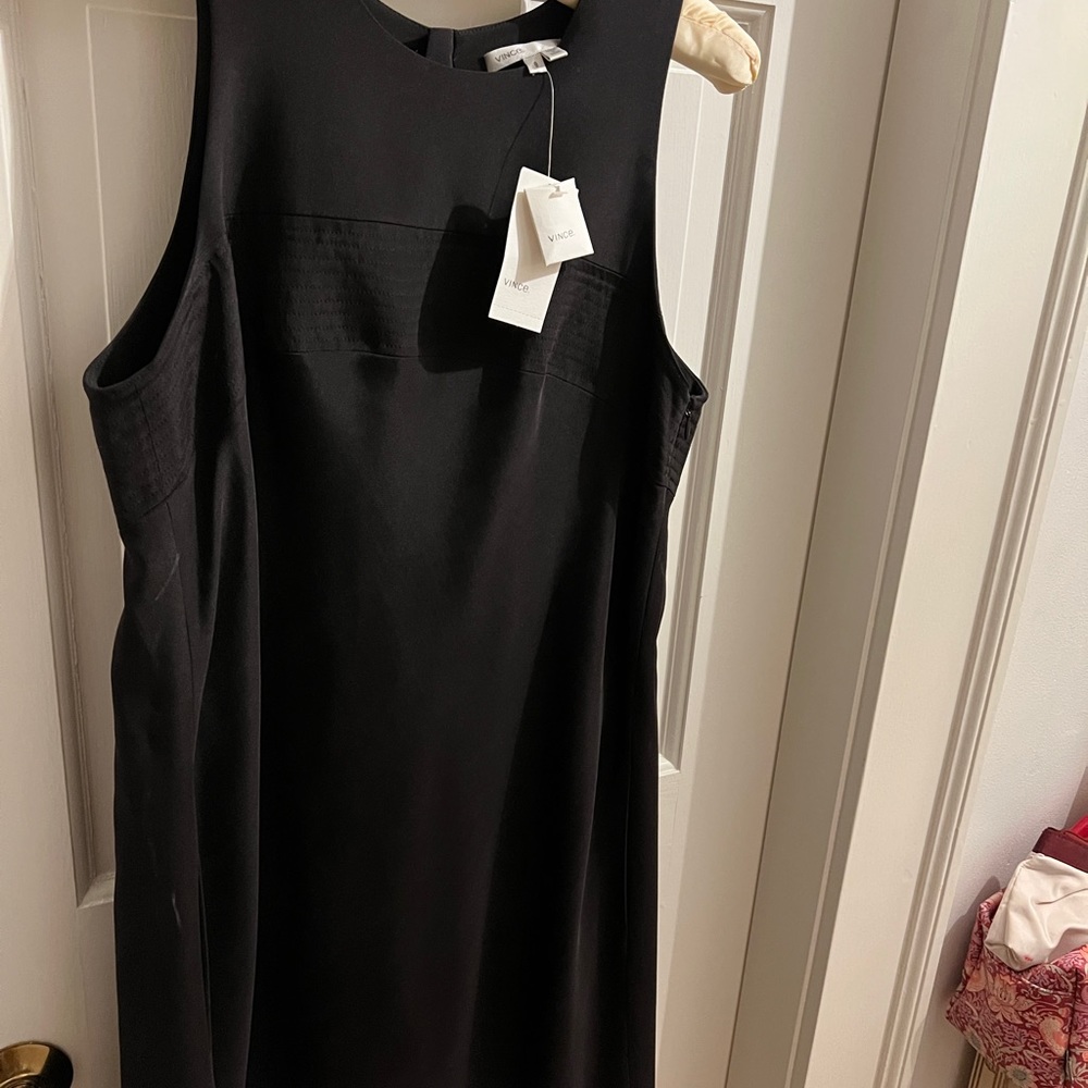 Vince nwt black silk dress sz 8
